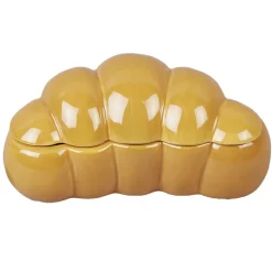 Boîte céramique forme croissant marron 18x10xH8cm < Gifi Outlet