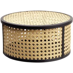 Boîte déco cannage rotin naturel noir Ø26 cm < Gifi Sale
