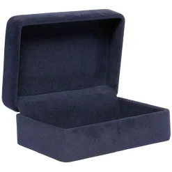 Boîte décorative en velours bleu marine