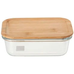 Boîte de conservation en verre avec couvercle bambou 1,04 L < Gifi Discount