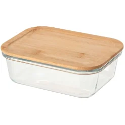 Boîte de conservation en verre avec couvercle bambou 1,04 L < Gifi Discount