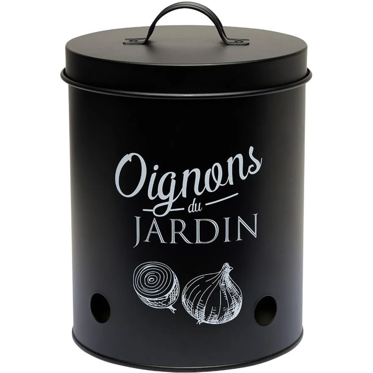 Boîte de conservation métal noir pour oignon < Gifi Online