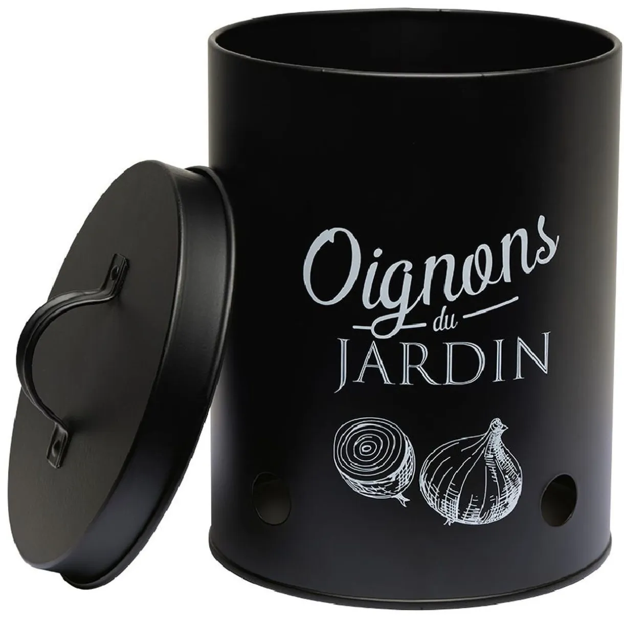 Boîte de conservation métal noir pour oignon < Gifi Online