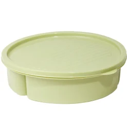 Boîte de conservation plastique avec couvercle et compartiments Ø21xH5,5cm