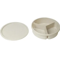 Boîte de conservation plastique avec couvercle et compartiments Ø21xH5,5cm