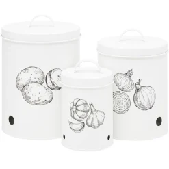 Boîte de conservation pour pommes de terre en métal blanc < Gifi Hot