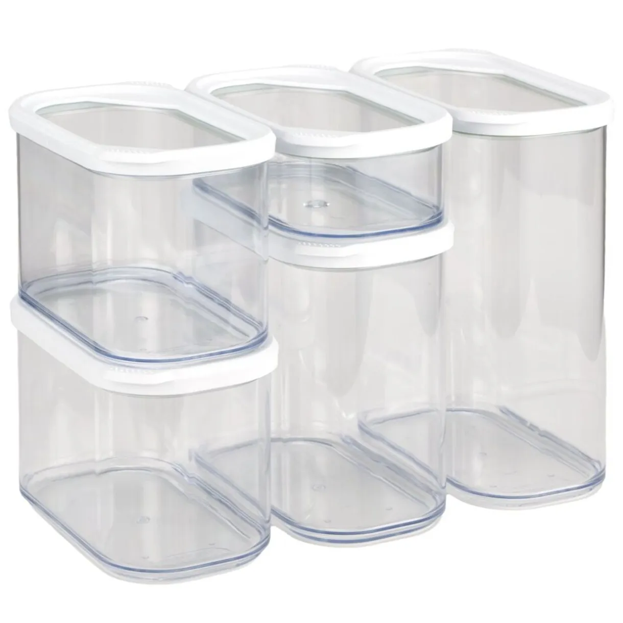 Boîte de conservation x5 transparente avec couvercle blanc 0,4 à 2L < Gifi Clearance