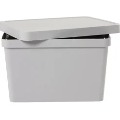 Boîte de rangement avec couvercle grise 17 L