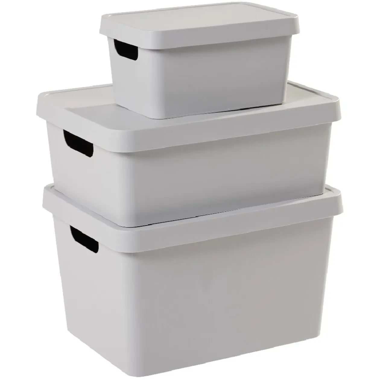 Boîte de rangement avec couvercle grise 17 L