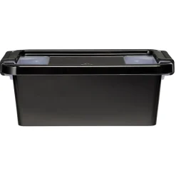 Boîte de rangement avec couvercle noir transparent 4L
