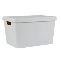 Boîte de rangement avec couvercle beige 11 L