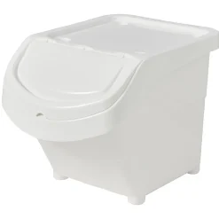 Boîte de rangement blanche avec couvercle 20L