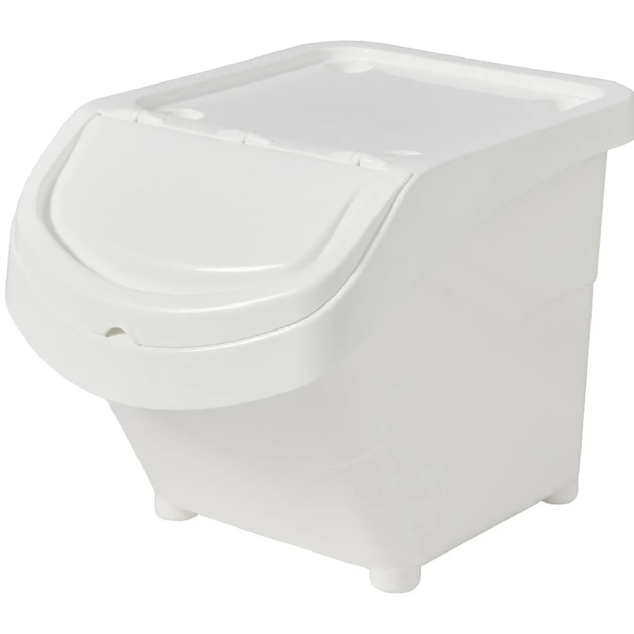 Boîte de rangement blanche avec couvercle 20L