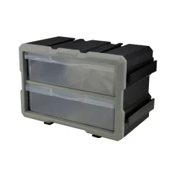 Boîte de rangement bricolage modulable plastique gris 2 casiers 28x17xH16cm < Gifi Discount