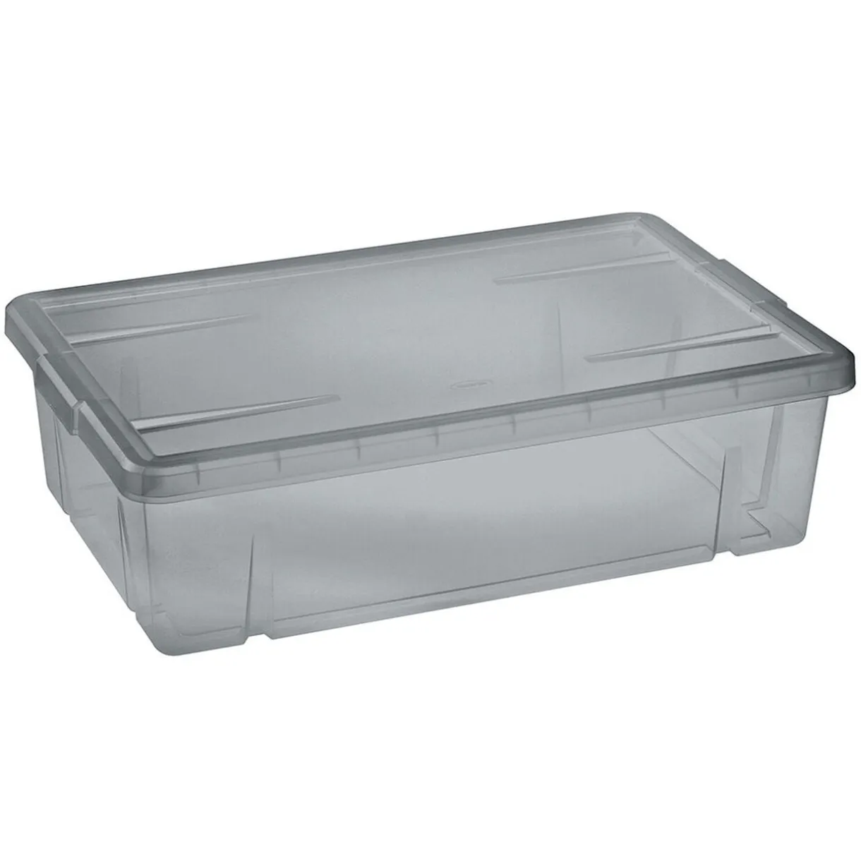 Boîte de rangement dessous de lit noir transparent 28L < Gifi Outlet