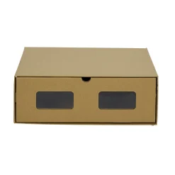 Boîte de rangement en carton avec fenêtre transparente 46x34xH16cm