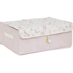 Boîte de rangement enfant rose ou bleu x3 - 28x14xH14cm < Gifi Discount