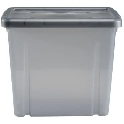 Boîte de rangement en plastique gris fumée 8,8L < Gifi Outlet