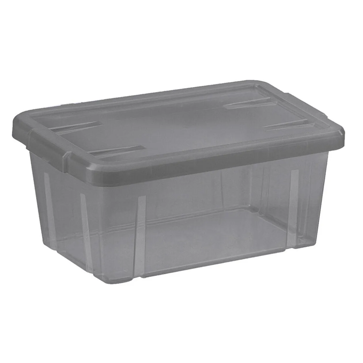 Boîte de rangement gris fumé avec couvercle 4,4L