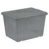 Boîte de rangement noir transparent avec couvercle 18,8L < Gifi Hot