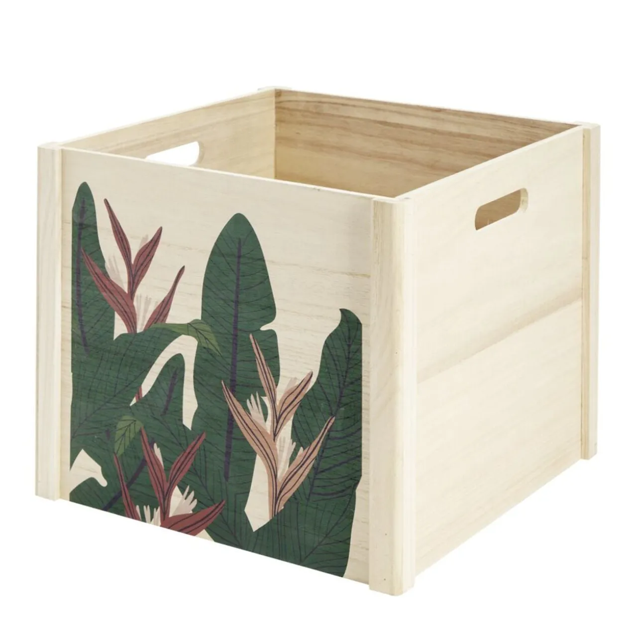 Boîte de rangement ouverte en bois 34x28xH34cm (2 modèles)