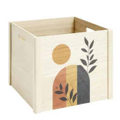 Boîte de rangement ouverte en bois 34x28xH34cm (2 modèles)