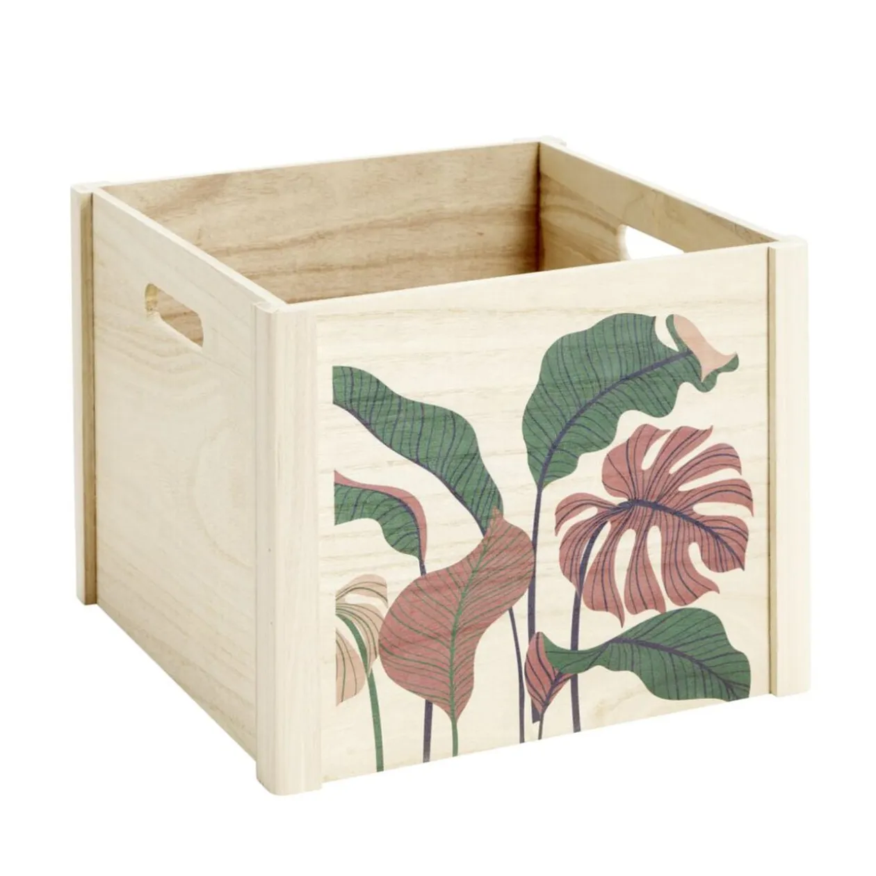 Boîte de rangement ouvert en bois 34x28xH34cm (2 modèles)