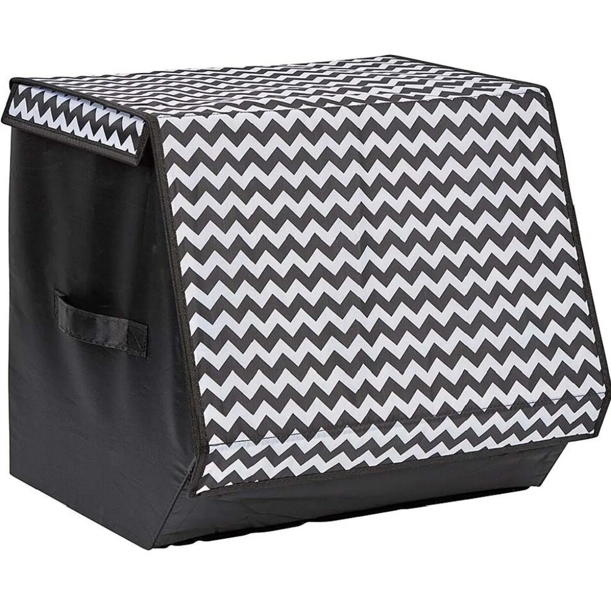 Boîte de rangement à ouverture frontale motif chevron H35 cm