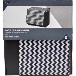 Boîte de rangement à ouverture frontale motif chevron H35 cm