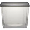 Boîte de rangement ransparente avec couvercle gris 82L