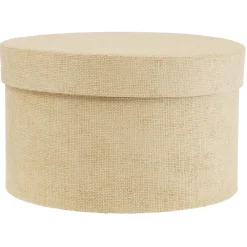Boîte de rangement ronde beige Ø15xH9cm < Gifi Outlet