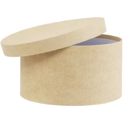 Boîte de rangement ronde beige Ø22xH12cm < Gifi