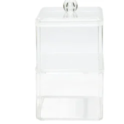 Boîte de rangement salle de bain 2 compartiments 9,3x9,3xH15,5cm