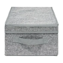Boîte de rangement tissu tissé avec couvercle 37x25xH16cm (2 modèles)
