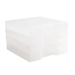 Boîte de rangement x4 plastique empilable 13x13xH9,5cm