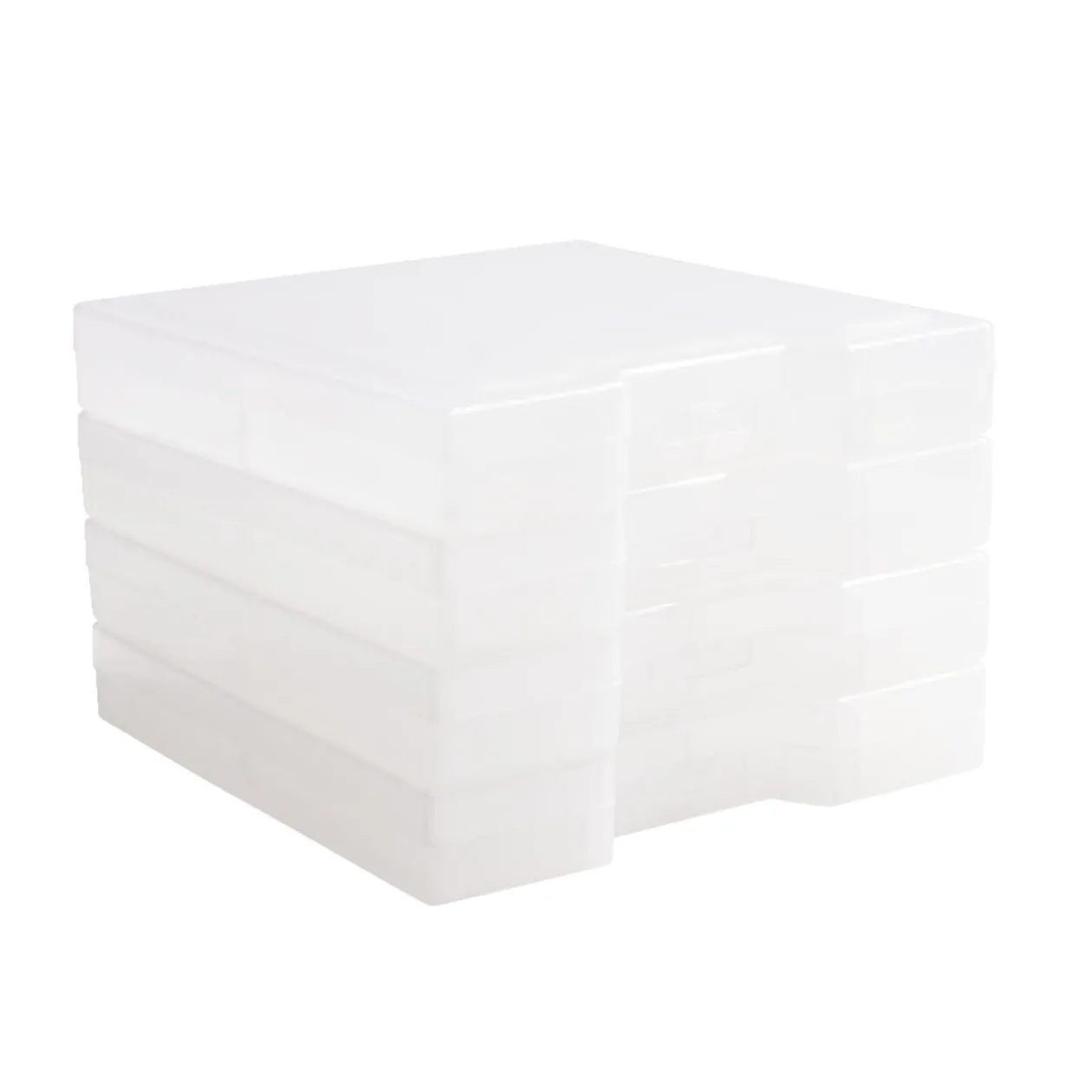 Boîte de rangement x4 plastique empilable 13x13xH9,5cm