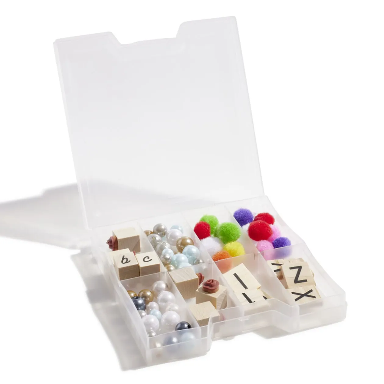 Boîte de rangement x4 plastique empilable 13x13xH9,5cm