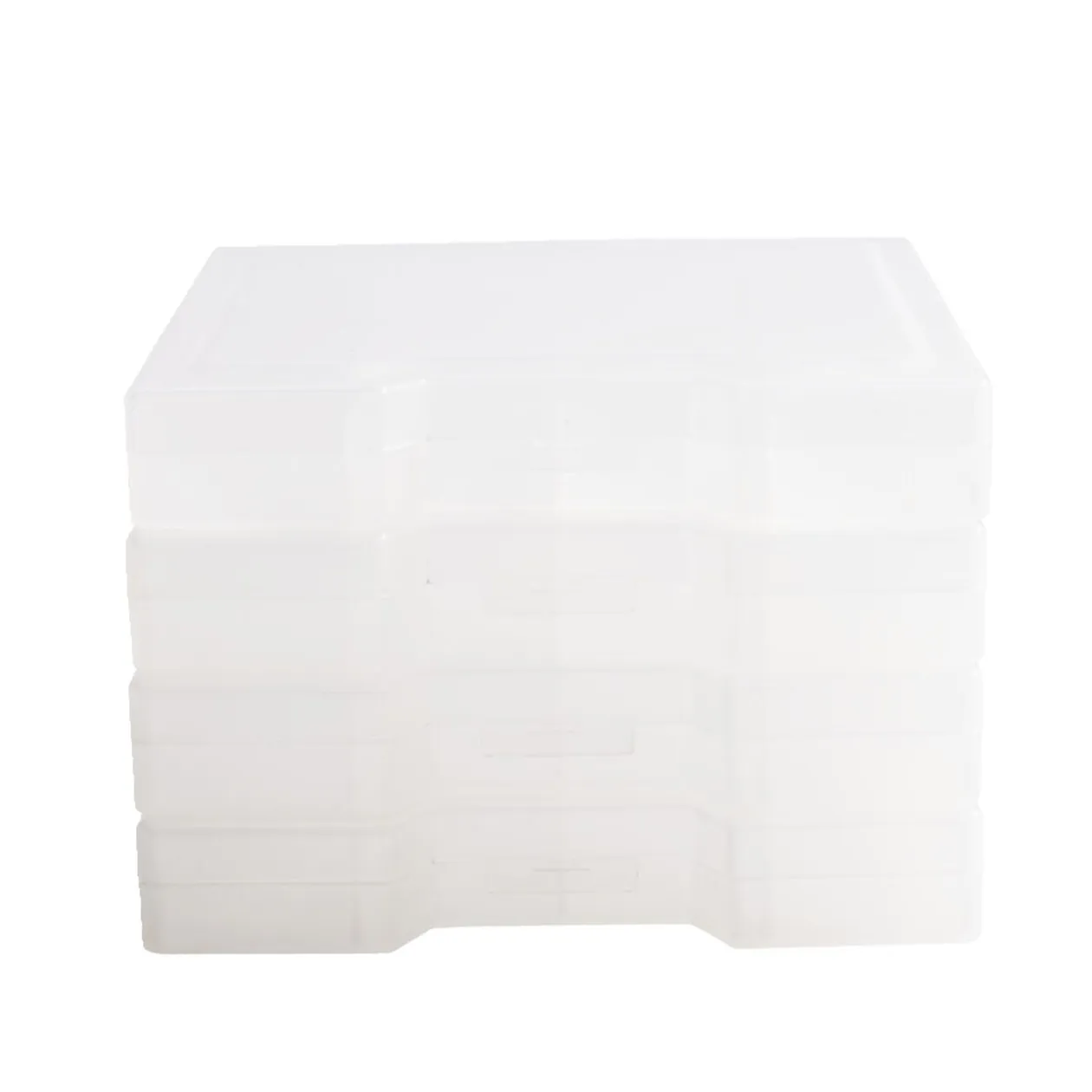 Boîte de rangement x4 plastique empilable 13x13xH9,5cm