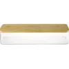 Boîte de rangement x3 plastique transparent couvercle bambou < Gifi Hot