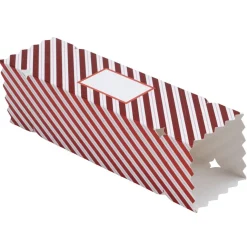 Boîte emballage cadeaux forme bonbon de Noël à monter x4 rouge et blanc