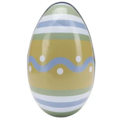 Boîte en fer forme oeuf 13x9xH7cm (3 modèles)