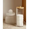 Boîte en verre transparent + couvercle blanc Ø12xH16cm < Gifi Hot