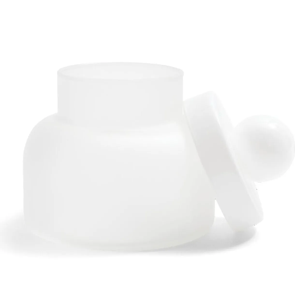 Boîte en verre transparent + couvercle blanc Ø12xH16cm < Gifi Hot