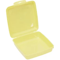 Boîte à goûter carrée plastique jaune 15x14,5xH5cm < Gifi Sale