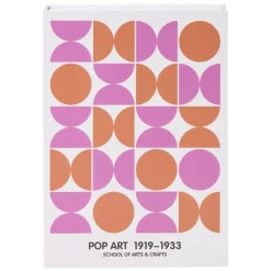 Boîte livre carton “Pop art” rose 18x25cm