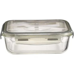 Boîte Lunchbox en verre avec couverts en plastique 1,2L < Gifi Sale