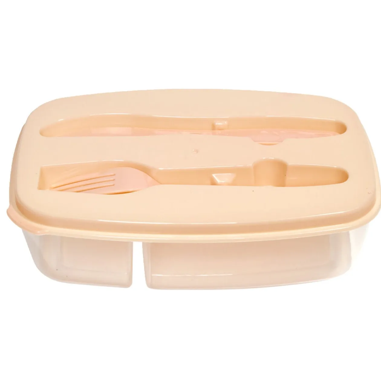 Boîte lunch 1L avec fourchette et couteau 22,5x15,5xH12cm (2 modèles)