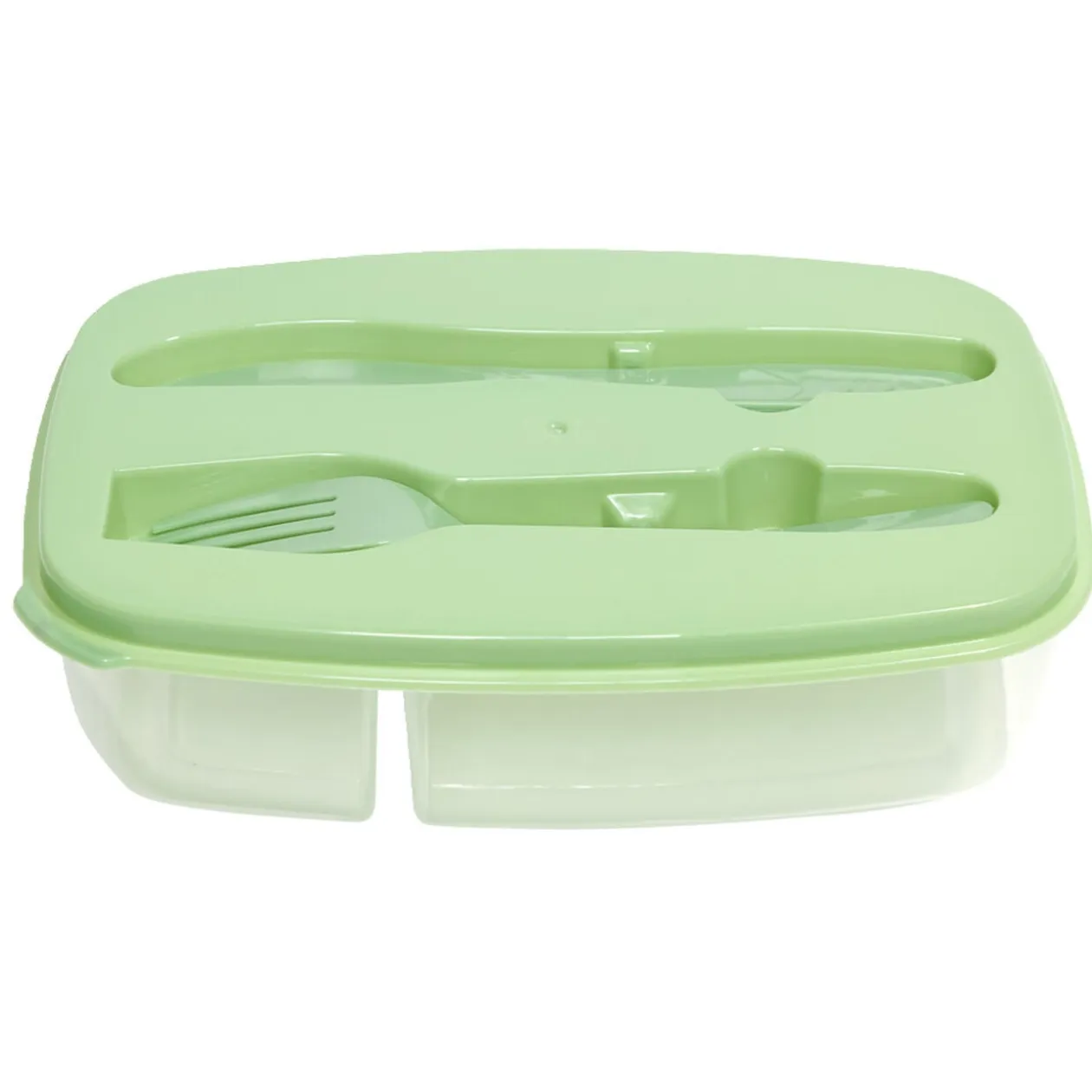 Boîte lunch 1L avec fourchette et couteau 22,5x15,5xH12cm (2 modèles)