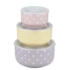 Boîte à lunch x3 céramique motifs pois blancs 225/485/900ml