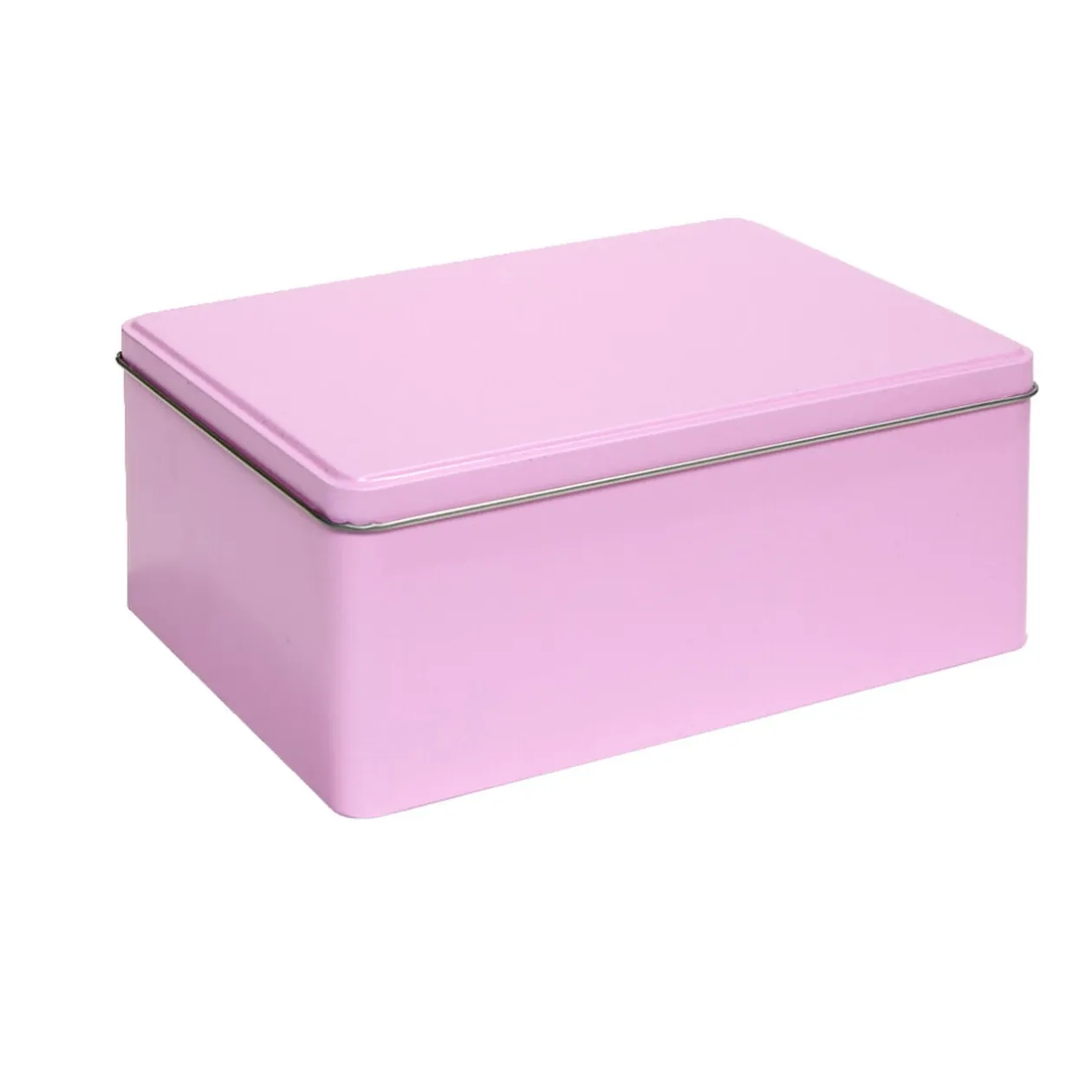 Boîte métal rectangulaire unie 20x14,5xH8cm (3 modèles)